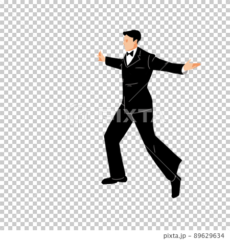両手を広げるポーズをする男性 89629634
