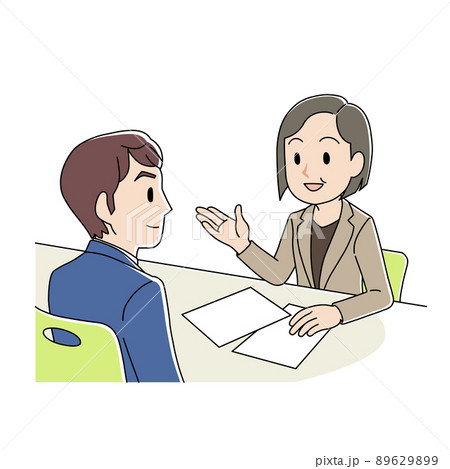 優しいタッチの就職相談をする男性 89629899