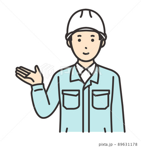 男性　作業員　ポーズ　案内 89631178