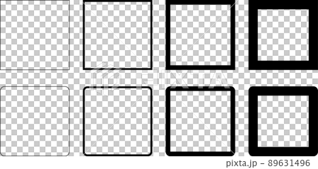 線の太さの違う黒い正方形のフレームセット 線の太さの違う黒い正方形のフレームセット 89631496