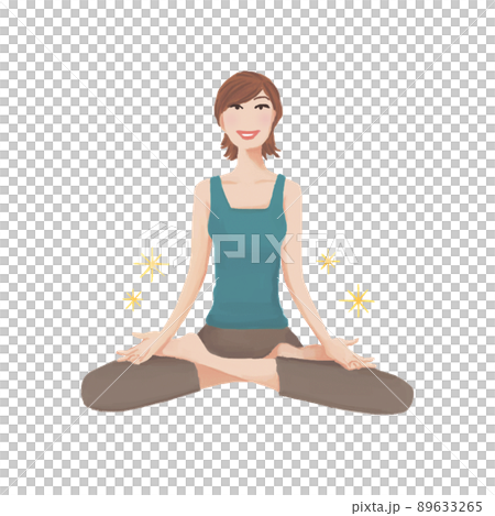 一個閃亮的女人做瑜伽的插圖 一個閃亮的女人做瑜伽的插圖 89633265