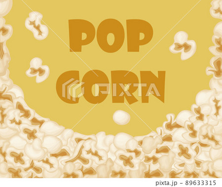 Popcorn. A postcard with a picture of popcorn. Advertising poster with popcorn. Vector 89633315