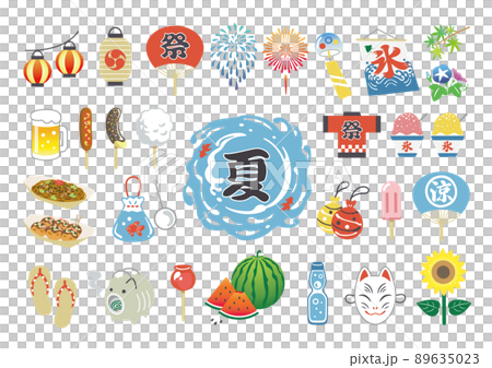 Japanese style summer festival material set Japanese style summer festival material set 89635023