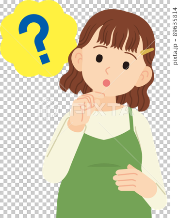 Pregnant woman thinking _ no line Pregnant woman thinking _ no line 89635814