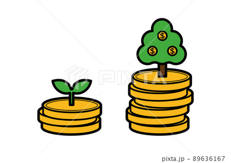 成長するドルのイメージイラスト 89636167