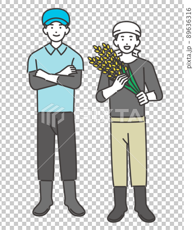 Vector illustration of farmer with harvested rice / Agriculture / Horticulture Vector illustration of farmer with harvested rice / Agriculture / Horticulture 89636316