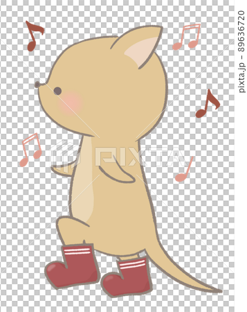 Illustration of a kangaroo kid wearing boots 89636720