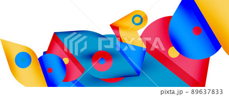 Creative bright geometric wallpaper. Minimal abstract background. Circles lines shapes composition vector illustration for wallpaper banner background or landing page 89637833
