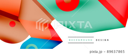 Creative bright geometric wallpaper. Minimal abstract background. Circles lines shapes composition vector illustration for wallpaper banner background or landing page 89637865