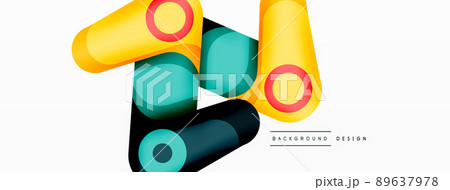 Trendy creative minimalist geometric background. Abstract round shapes composition for wallpaper, banner, background or landing 89637978