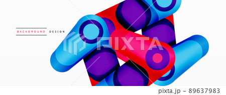 Trendy creative minimalist geometric background. Abstract round shapes composition for wallpaper, banner, background or landing 89637983