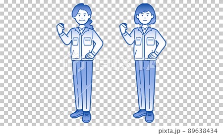 Work clothes female whole body 89638434