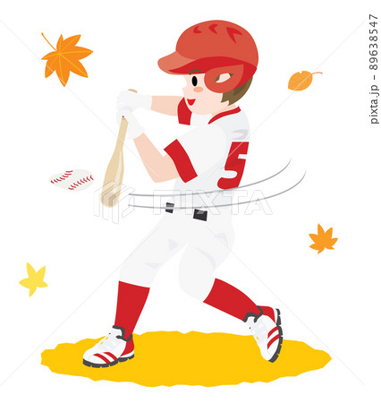 スポーツの秋に野球をする男の子 89638547