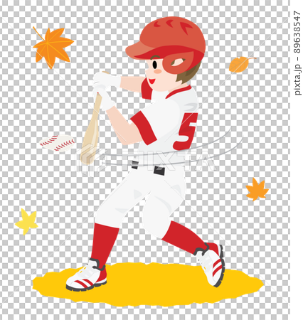 スポーツの秋に野球をする男の子 89638547
