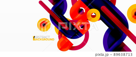 Creative geometric wallpaper. Minimal geometric background with round shapes. Trendy techno business template for wallpaper, banner, background or landing Creative geometric wallpaper. Minimal geometric background with round shapes. Trendy techno business template for wallpaper, banner, background or landing 89638713