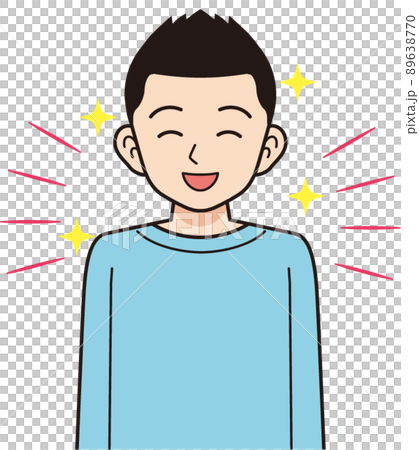 一個穿著微笑的運動衫_線條畫的男人 一個穿著微笑的運動衫_線條畫的男人 89638770