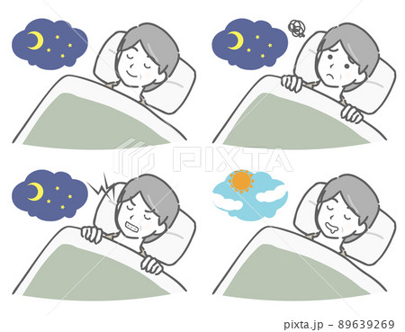睡眠する中年男性 睡眠する中年男性 89639269