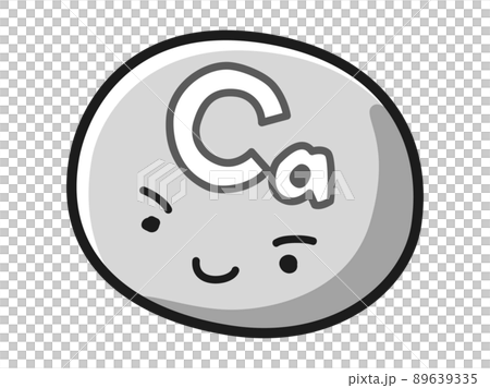 Illustration of Ca (calcium) character (black and white) 89639335