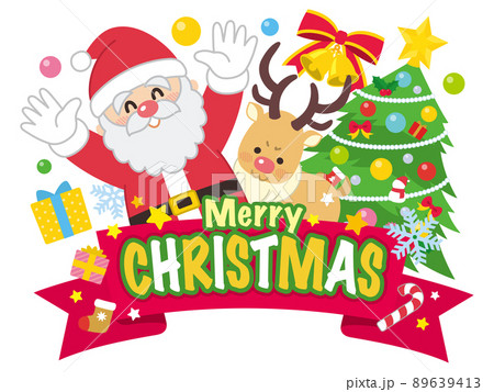 クリスマス サンタクロース バナー Pop デザイン アイコンのイラスト素材 クリスマス サンタクロース バナー Pop デザイン アイコンのイラスト素材