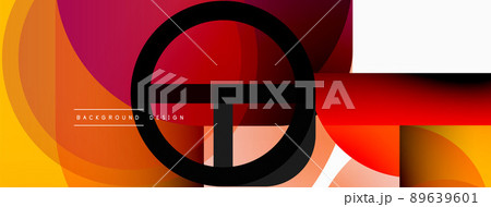 Round triangle shapes lines and circles. Geometric vector illustration for wallpaper banner background or landing page 89639601