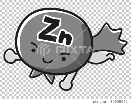 Illustration of Zn (zinc) hero character (black and white) Illustration of Zn (zinc) hero character (black and white) 89639621