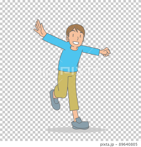 腕を広げてポーズをとる子供 腕を広げてポーズをとる子供 89640805