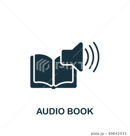 Audio Book icon. Monochrome simple E-Learning icon for templates, web design and infographics 89642033