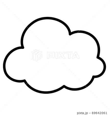 シンプルな雲のマーク(線画) 89642061