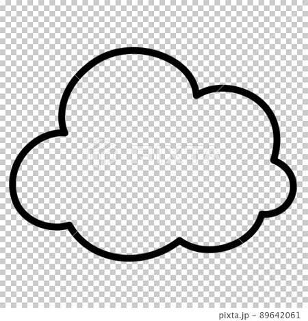 シンプルな雲のマーク(線画) 89642061