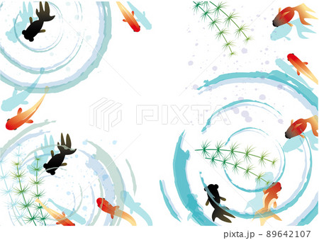 夏　金魚　水面　背景 89642107