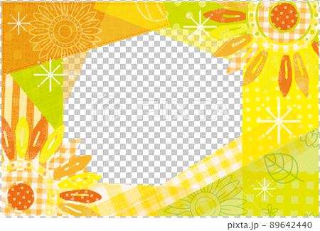 Sunflower flower pattern collage style background material 89642440