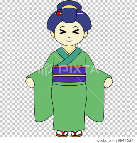 一個穿著和服的女人的插圖 89644524