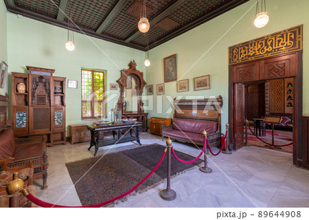 Manial Palace of Prince Mohammed Ali. Ceremonies Room with vintage furniture, Cairo, Egypt 89644908