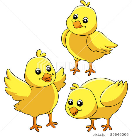 Chicks Cartoon Colored Clipart Illustration 89646006