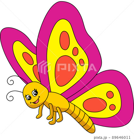 Butterfly Cartoon Colored Clipart Illustration 89646011