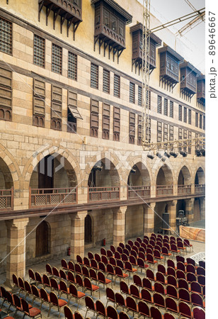 Courtyard of caravansary (Wikala) of al-Ghuri, Medieval Cairo, Egypt 89646667