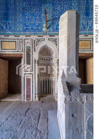 Tomb of Ibrahim Agha Mustahfizan, attached to the Mosque of Aqsunqur (Blue Mosque), Bab El Wazir district, Cairo, Egypt 89646710