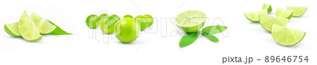 Set of limes on a background 89646754
