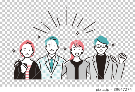 人物 肩を組むビジネスパーソン 人物 肩を組むビジネスパーソン 89647274
