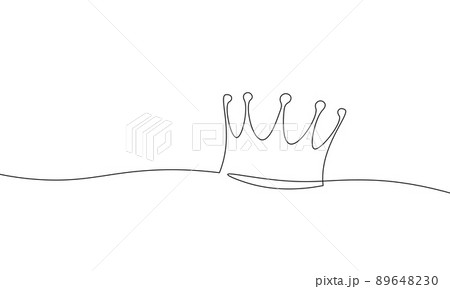 One line crown king winner champion. Graduation training skill courses. Drawing sketch continuous line banner template vector illustration 89648230