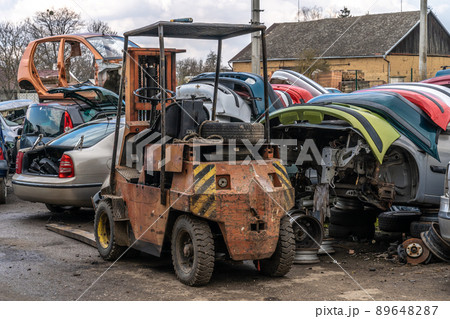 broken cars at a car wreck broken cars at a car wreck 89648287