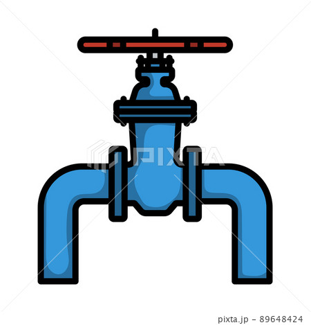 Icon Of Pipe With Valve 89648424