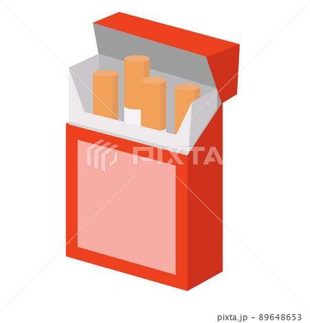 Open cigarettes in red pack  isolate 89648653