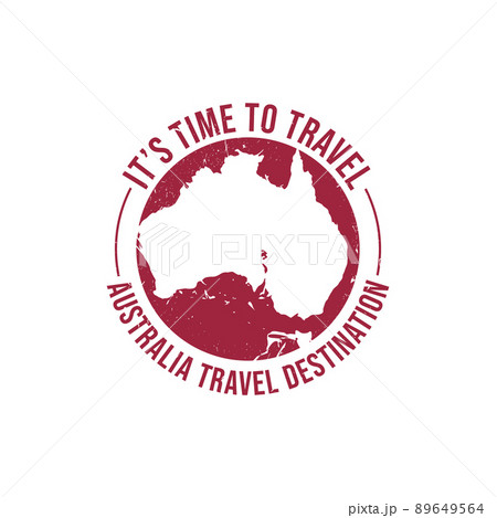 Grunge rubber stamp with the text Australia icon map 89649564