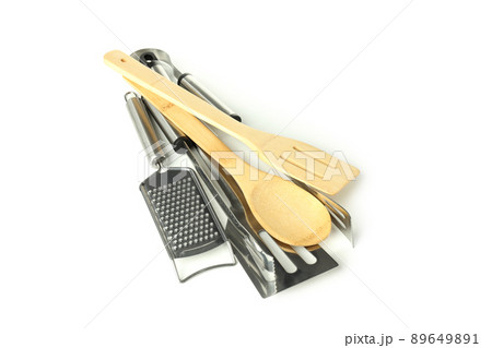 Different kitchen utensil isolated on white background Different kitchen utensil isolated on white background 89649891