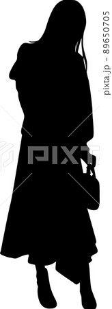 女性ハンドバッグを持つシルエットA 89650705
