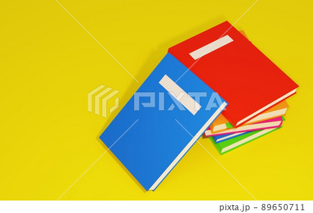 3D素材_積み上げられた本 89650711