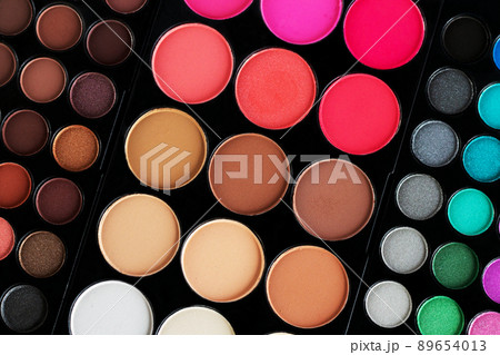 Beauty product palette of round eye shadow Beauty product palette of round eye shadow 89654013