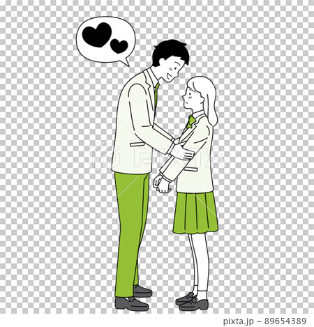 学生カップル 全身 学生カップル 全身 89654389