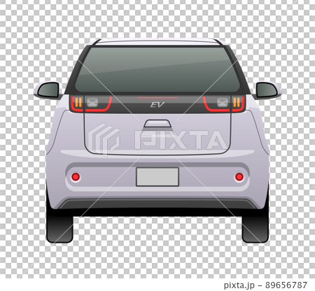 從後面看到的汽車的插圖（緊湊型 EV） 89656787